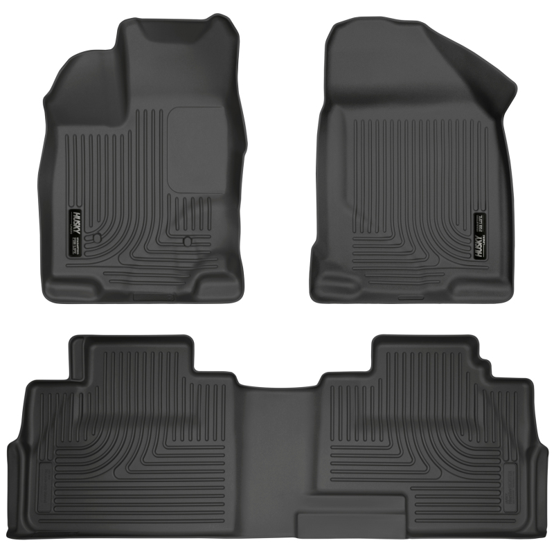 Lincoln MKX Floor Liners - Front + 2nd Seat - Husky Liners - WeatherBeater - Black - `07-`13